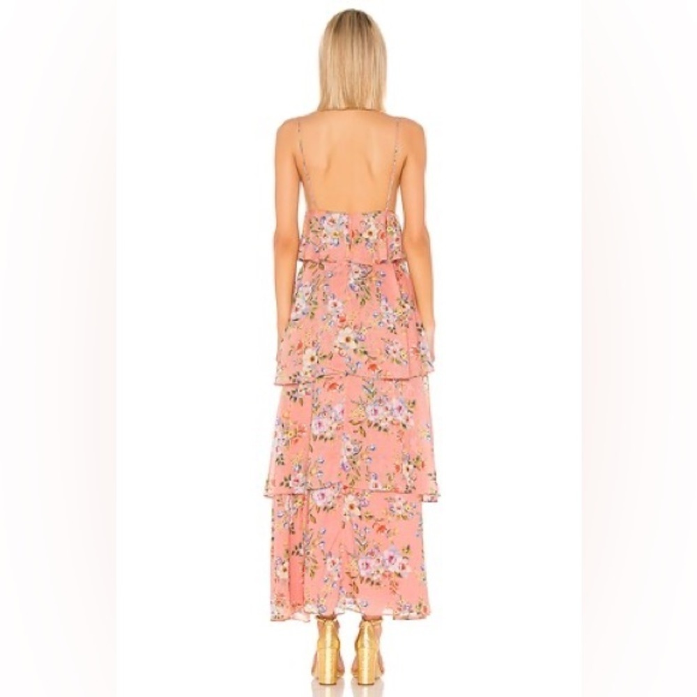 House Of Harlow X Revolve Nel Maxi Dress Sundress Size Small Tiered Flowy Pink - Picture 3 of 9